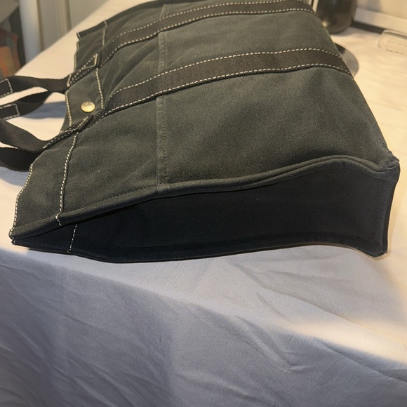 Authentic HERMES Fourre Tout MM Hand Tote Bag Canvas Black GUC - Picture 10 of 15